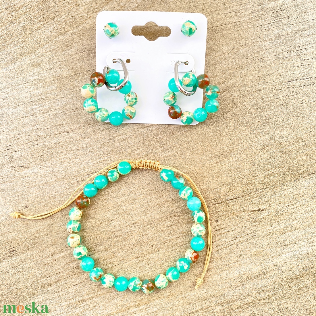 Zöld shoushan vagy ametiszt szett - ékszer - ékszerszett - Meska.hu