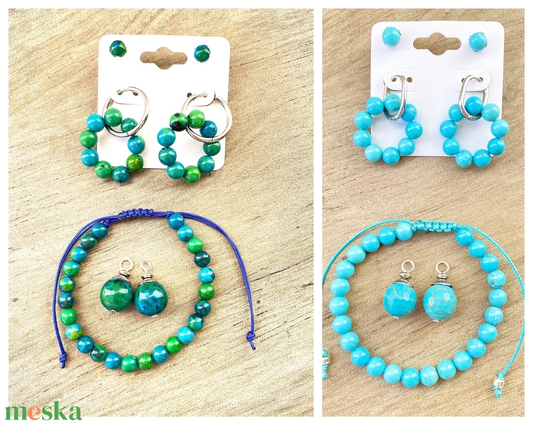 Krizokolla vagy türkinit szett - ékszer - ékszerszett - Meska.hu