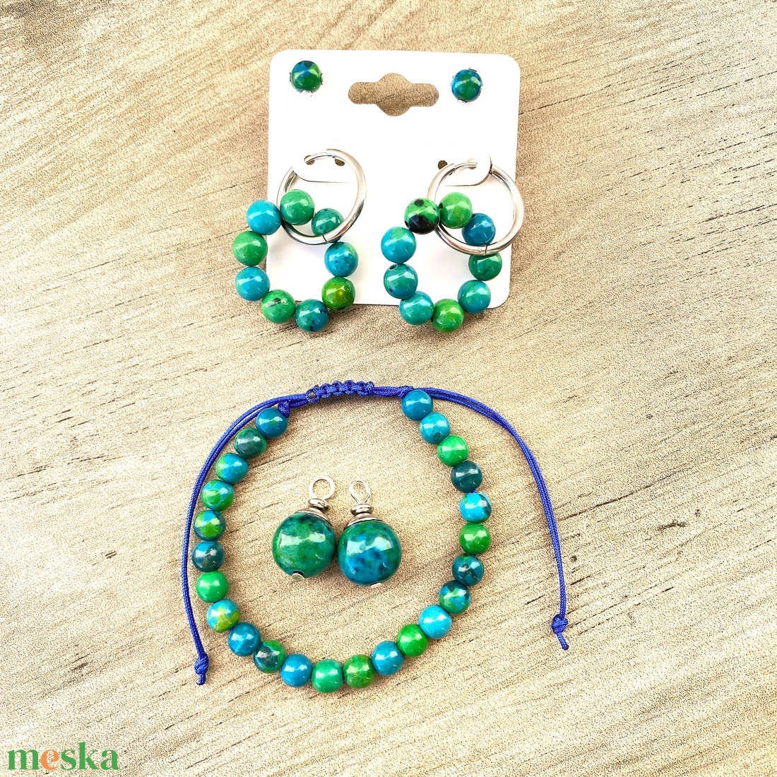 Krizokolla vagy türkinit szett - ékszer - ékszerszett - Meska.hu