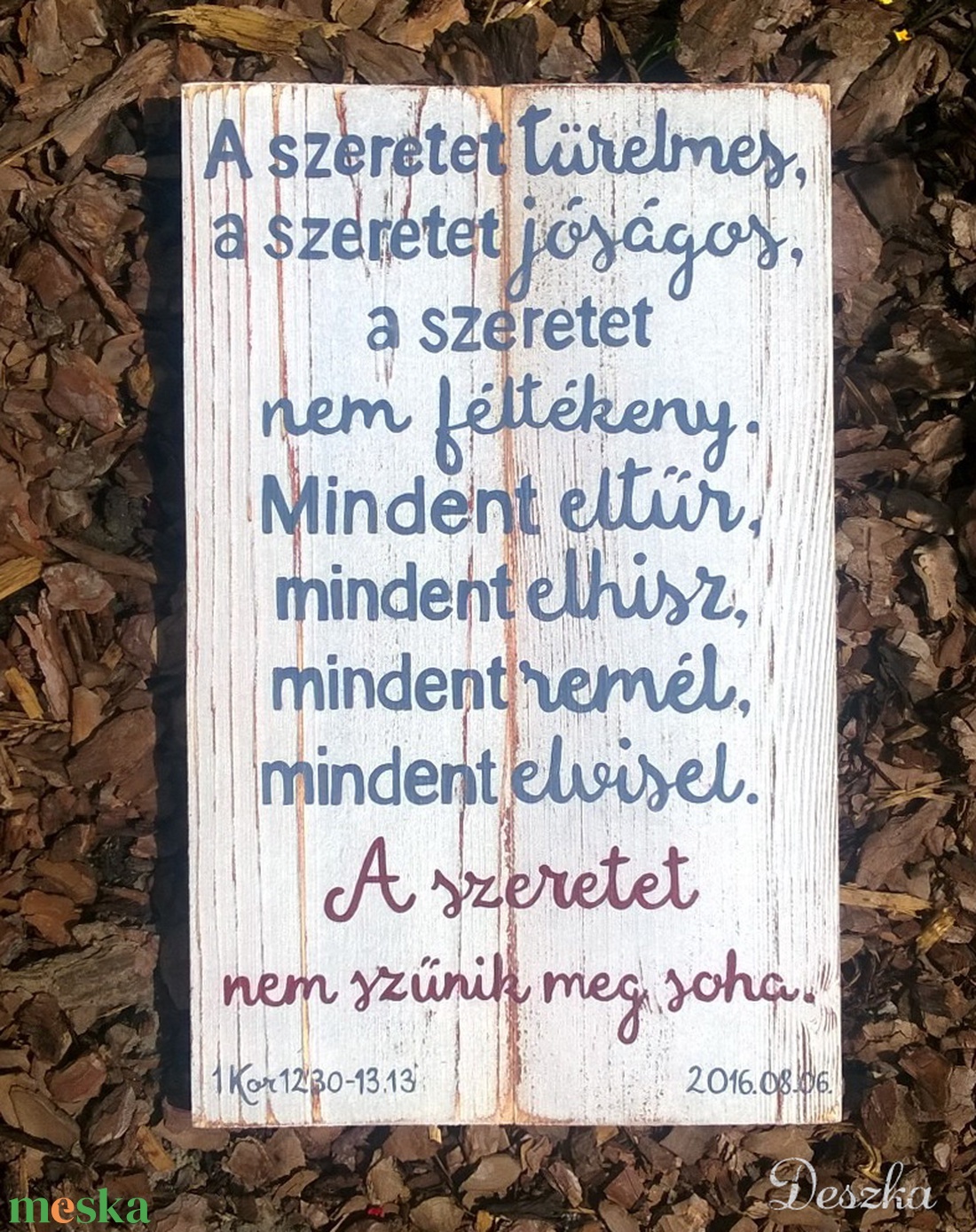A szeretet nem szűnik meg soha - otthon & életmód - dekoráció - kép & falikép - táblakép - Meska.hu A szeretet nem szűnik meg soha - otthon & életmód - dekoráció - kép & falikép - táblakép - Meska.hu