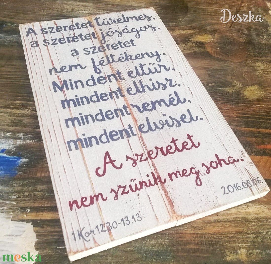 A szeretet nem szűnik meg soha - otthon & életmód - dekoráció - kép & falikép - táblakép - Meska.hu A szeretet nem szűnik meg soha - otthon & életmód - dekoráció - kép & falikép - táblakép - Meska.hu