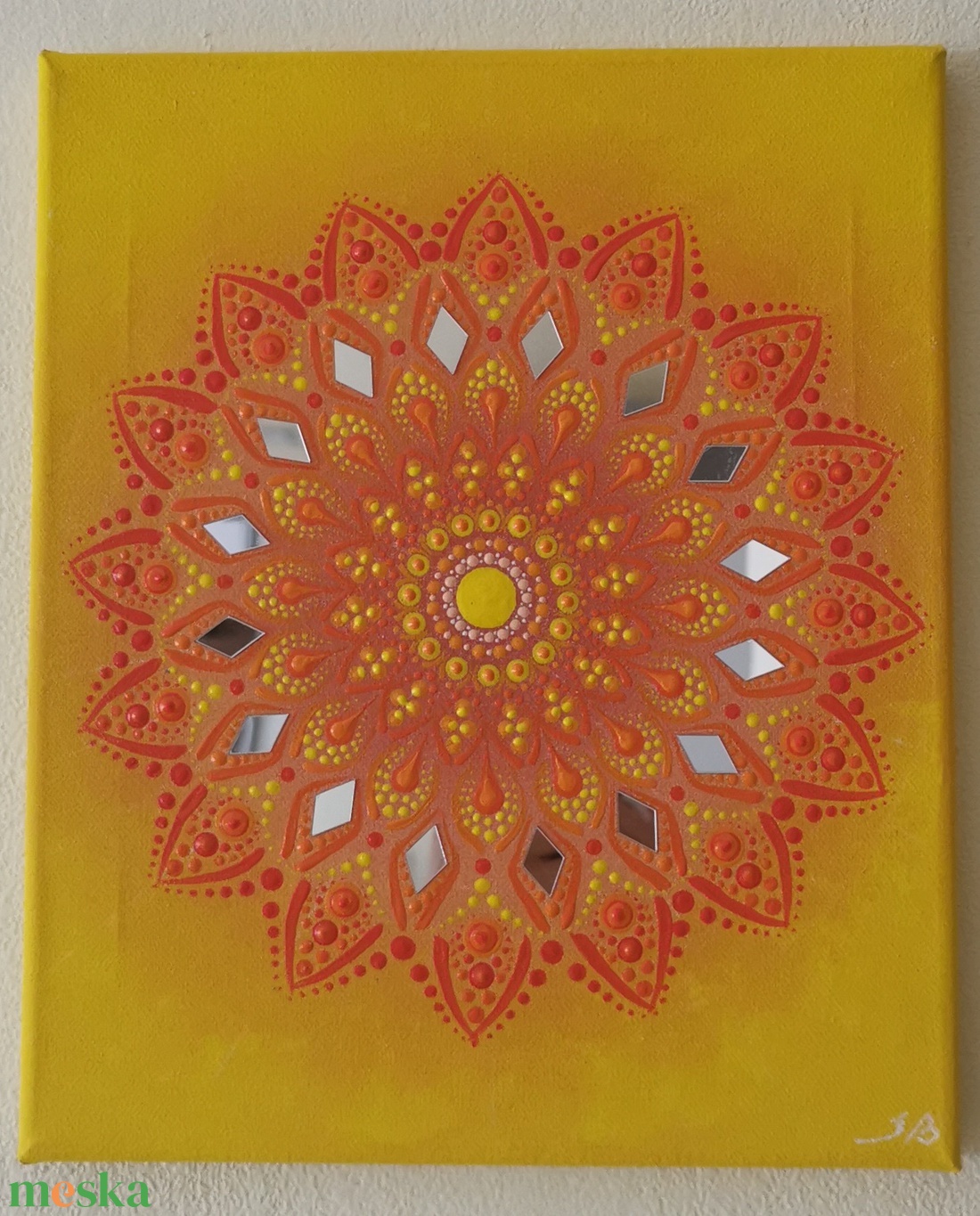 Napfonat mandala - tükörmozaikos kézzel festett falikép - művészet - festmény - akril - Meska.hu Napfonat mandala - tükörmozaikos kézzel festett falikép - művészet - festmény - akril - Meska.hu