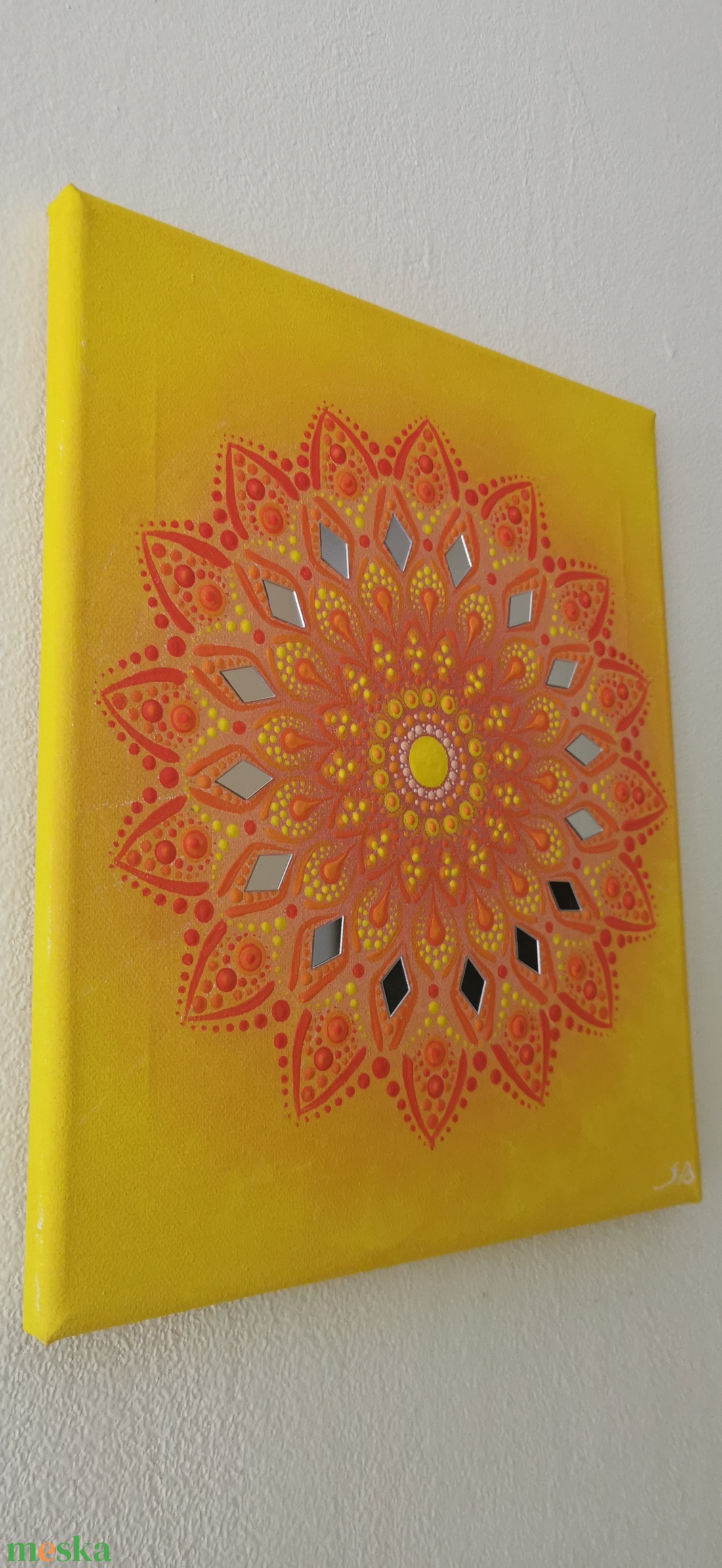 Napfonat mandala - tükörmozaikos kézzel festett falikép - művészet - festmény - akril - Meska.hu Napfonat mandala - tükörmozaikos kézzel festett falikép - művészet - festmény - akril - Meska.hu