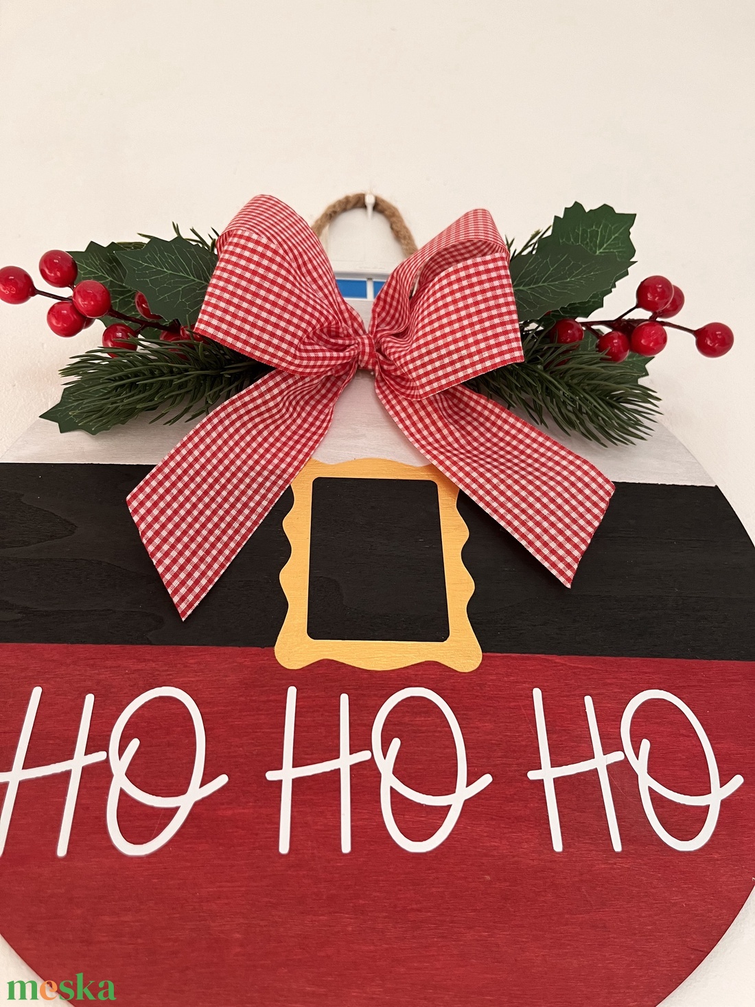 Ho-ho-ho karácsonyi ajtódísz  - karácsony - adventi díszek - adventi ajtódísz - Meska.hu