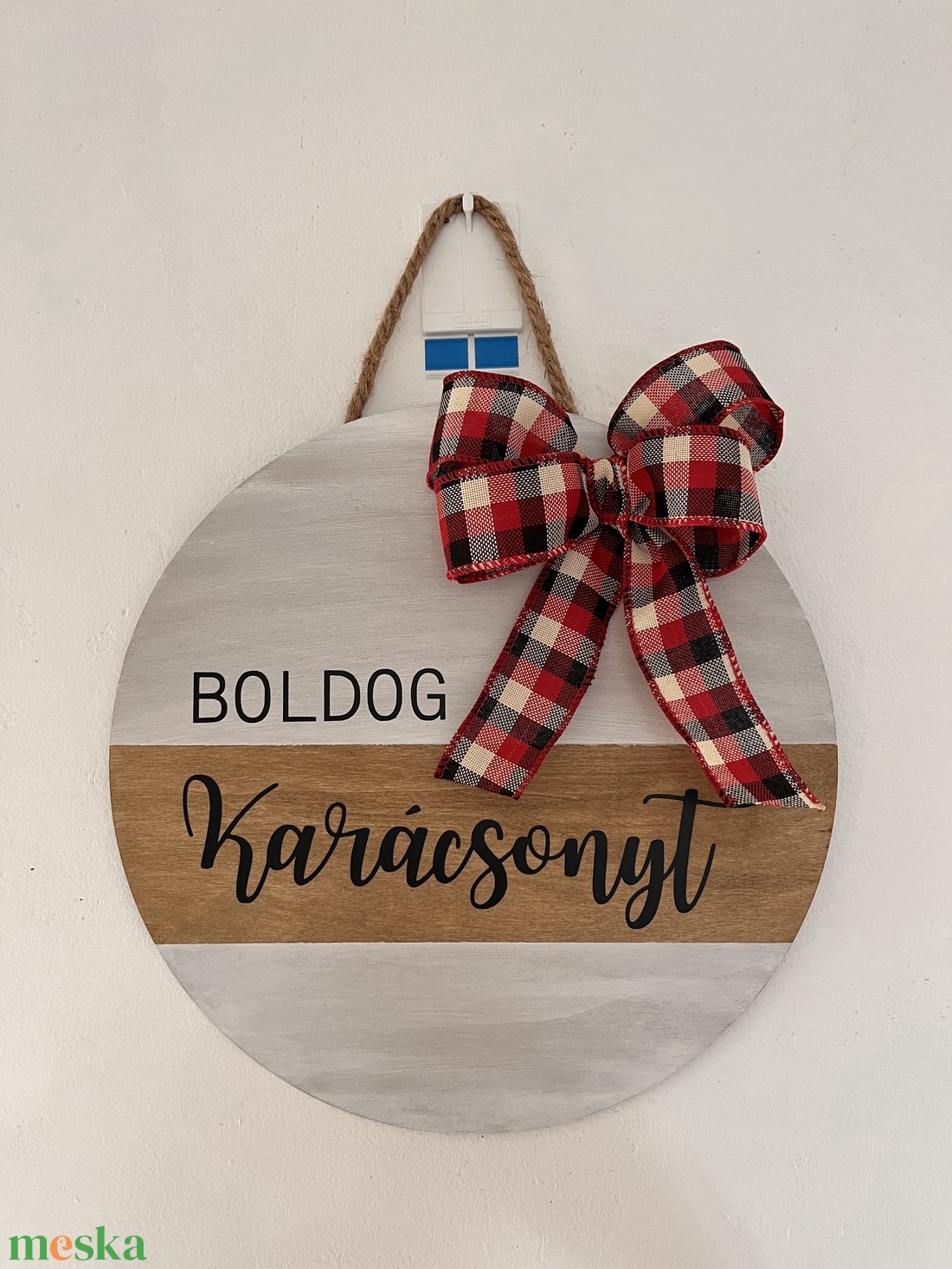 Boldog karácsonyt feliratú ajtódísz - karácsony - adventi díszek - adventi ajtódísz - Meska.hu
