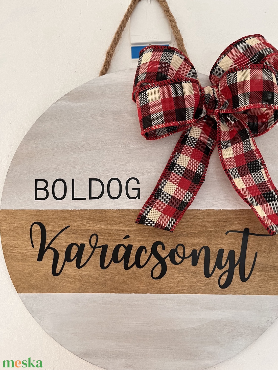 Boldog karácsonyt feliratú ajtódísz - karácsony - adventi díszek - adventi ajtódísz - Meska.hu