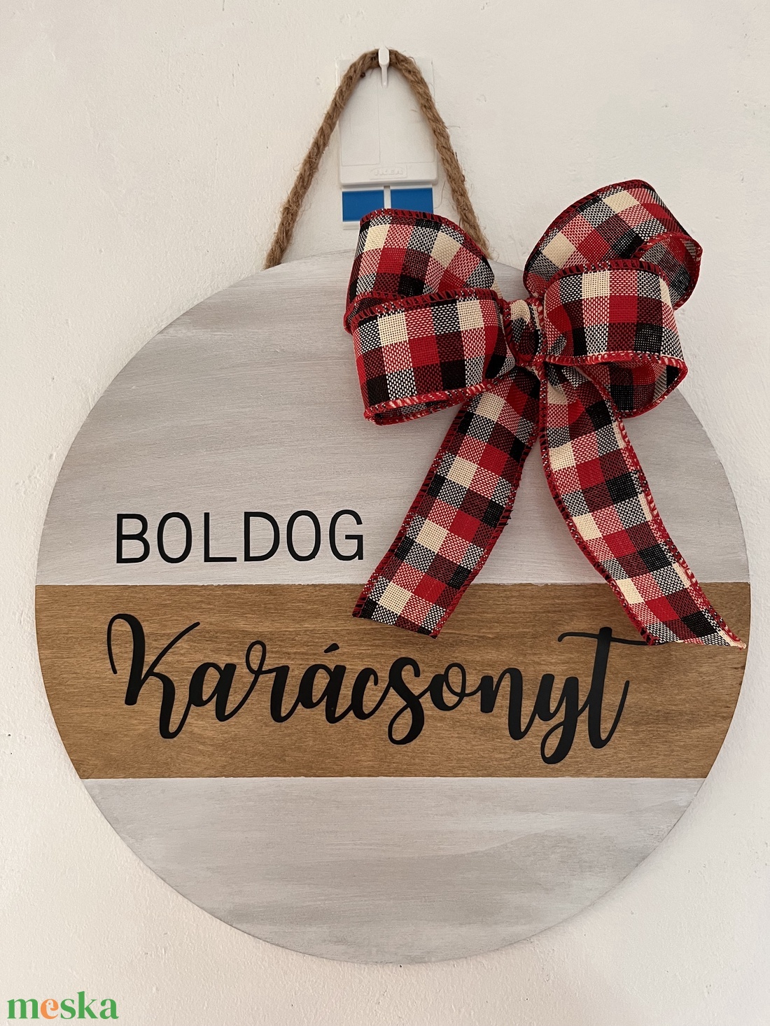 Boldog karácsonyt feliratú ajtódísz - karácsony - adventi díszek - adventi ajtódísz - Meska.hu