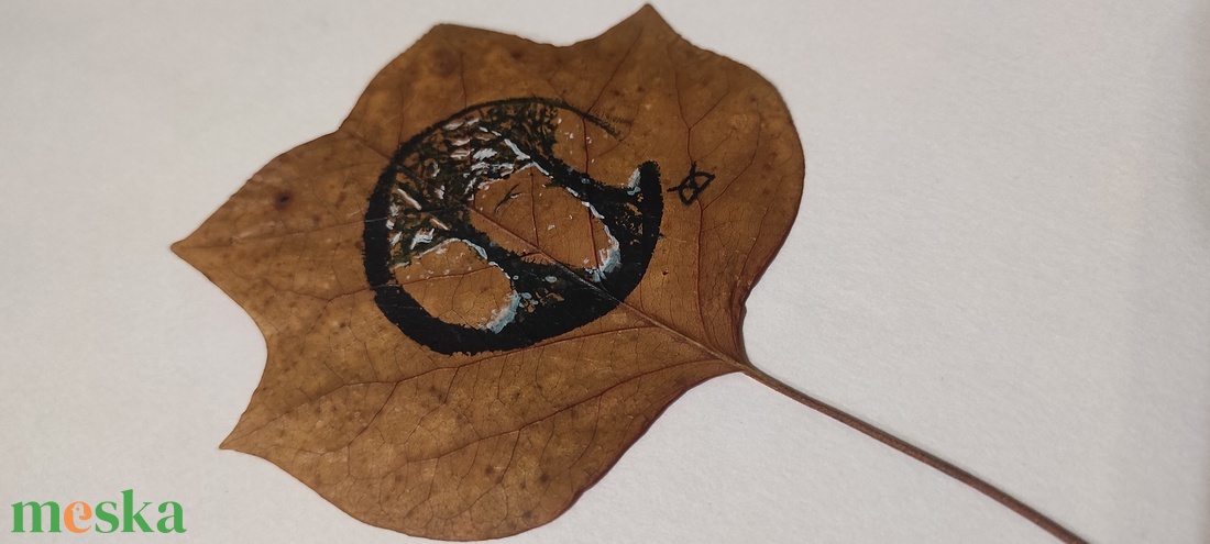 Kézzel festett, egyedi levél dekoráció - művészet - festmény - festmény vegyes technika - Meska.hu