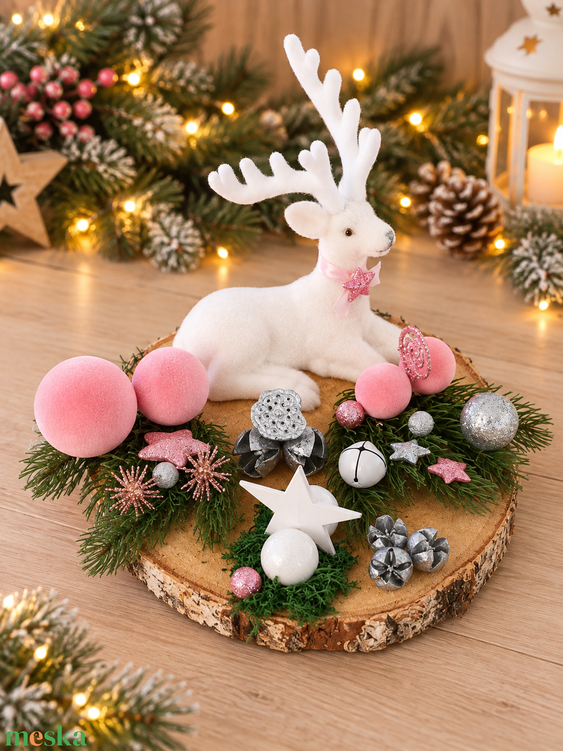Szarvasos asztali dísz - karácsony - adventi díszek - adventi asztaldísz - Meska.hu