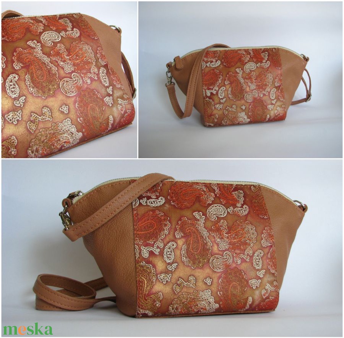 Bézs és török mintás metál bőr táska, crossbody - táska & tok - kézitáska & válltáska - válltáska - Meska.hu Bézs és török mintás metál bőr táska, crossbody - táska & tok - kézitáska & válltáska - válltáska - Meska.hu