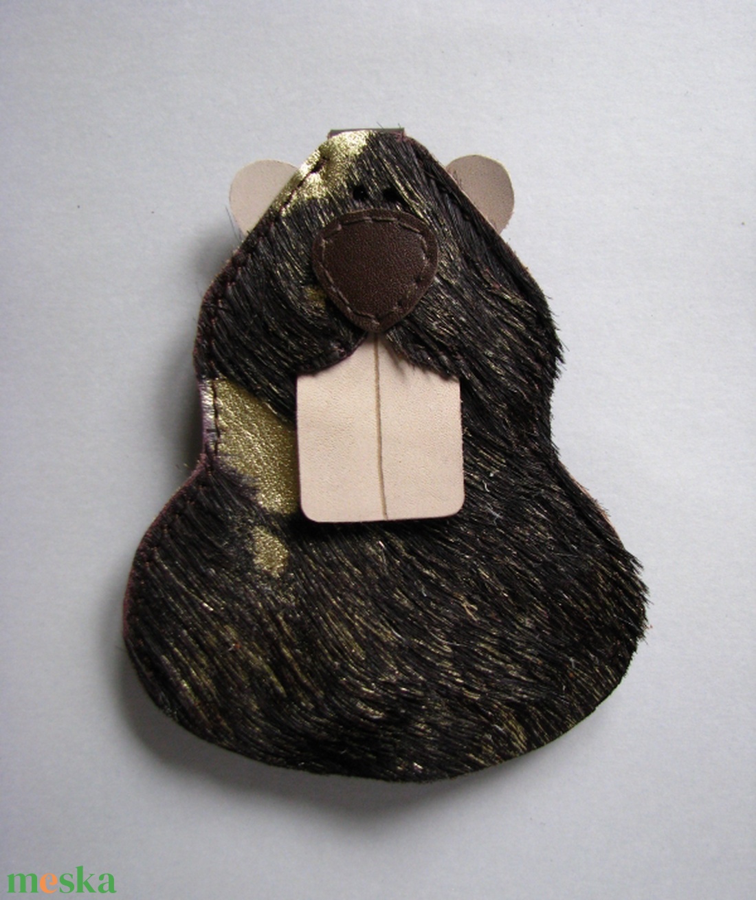 Hódos, szőrös hagyományos kulcstartó - táska & tok - kulcstartó & táskadísz - kulcstartó - Meska.hu