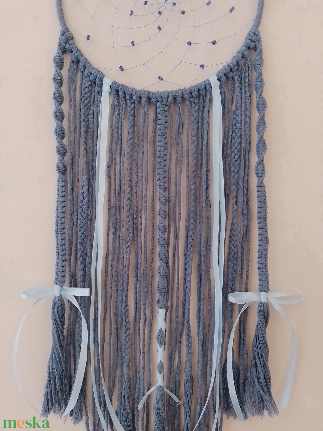 álomfogó gyöngyökkel (20x68 cm) - otthon & életmód - dekoráció - fali és függő dekoráció - álomfogó - Meska.hu