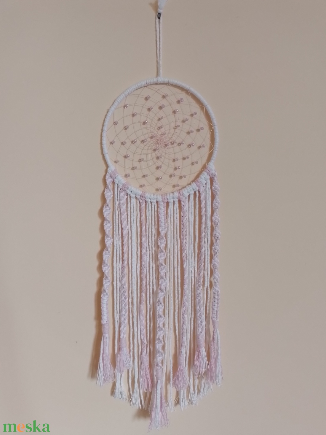 álomfogó gyöngyökkel, fehér-rózsaszín (15x55 cm) - otthon & életmód - dekoráció - fali és függő dekoráció - álomfogó - Meska.hu álomfogó gyöngyökkel, fehér-rózsaszín (15x55 cm) - otthon & életmód - dekoráció - fali és függő dekoráció - álomfogó - Meska.hu