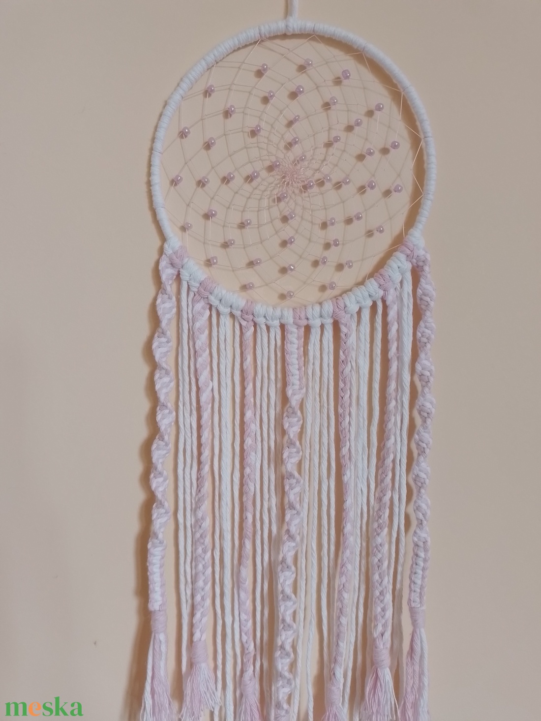 álomfogó gyöngyökkel, fehér-rózsaszín (15x55 cm) - otthon & életmód - dekoráció - fali és függő dekoráció - álomfogó - Meska.hu álomfogó gyöngyökkel, fehér-rózsaszín (15x55 cm) - otthon & életmód - dekoráció - fali és függő dekoráció - álomfogó - Meska.hu