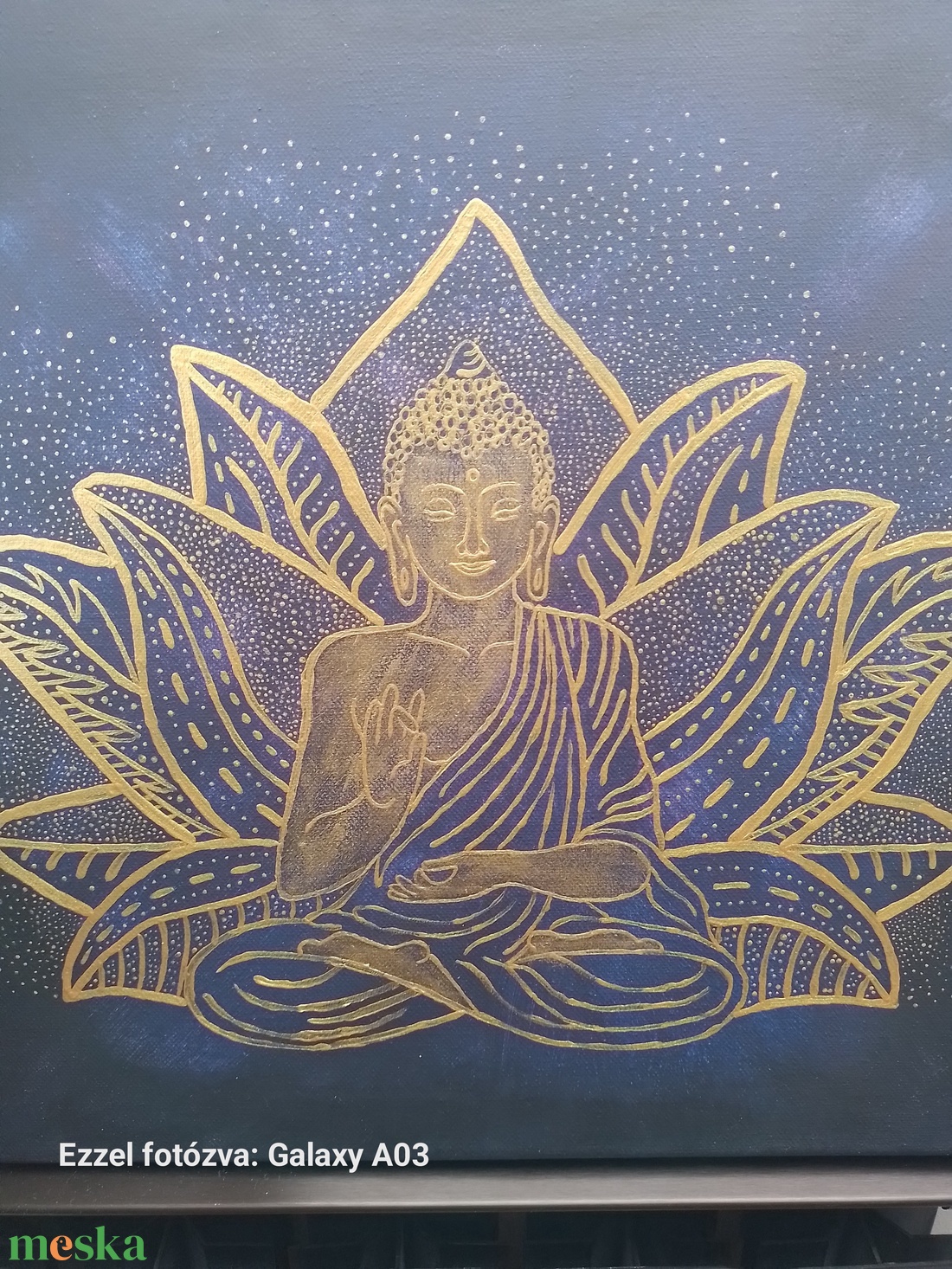 arany Buddha akril festmény - otthon & életmód - dekoráció - spiritualitás - mandala - Meska.hu
