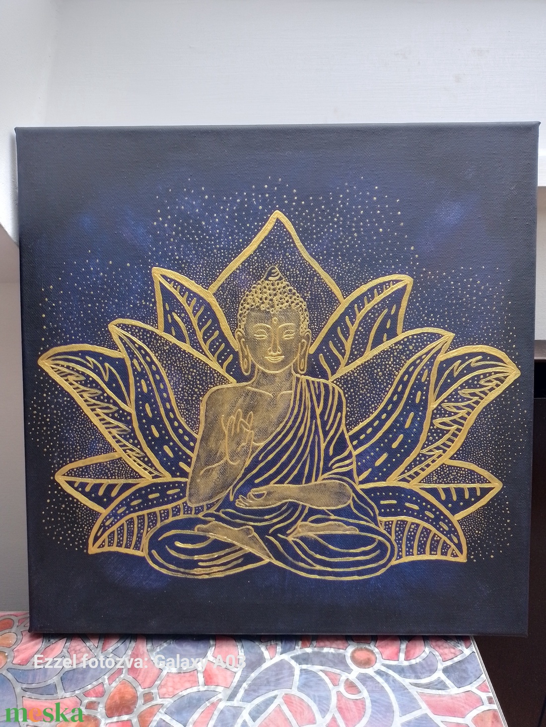 arany Buddha akril festmény - otthon & életmód - dekoráció - spiritualitás - mandala - Meska.hu