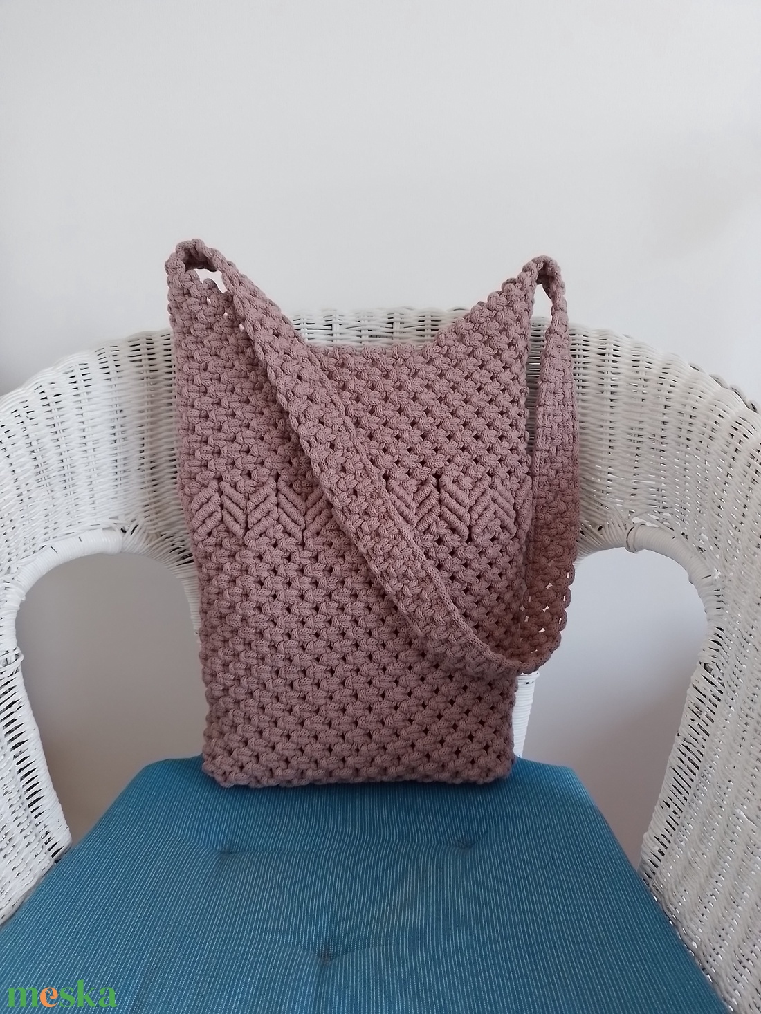makramé crossbody / válltáska - táska & tok - kézitáska & válltáska - vállon átvethető táska - Meska.hu