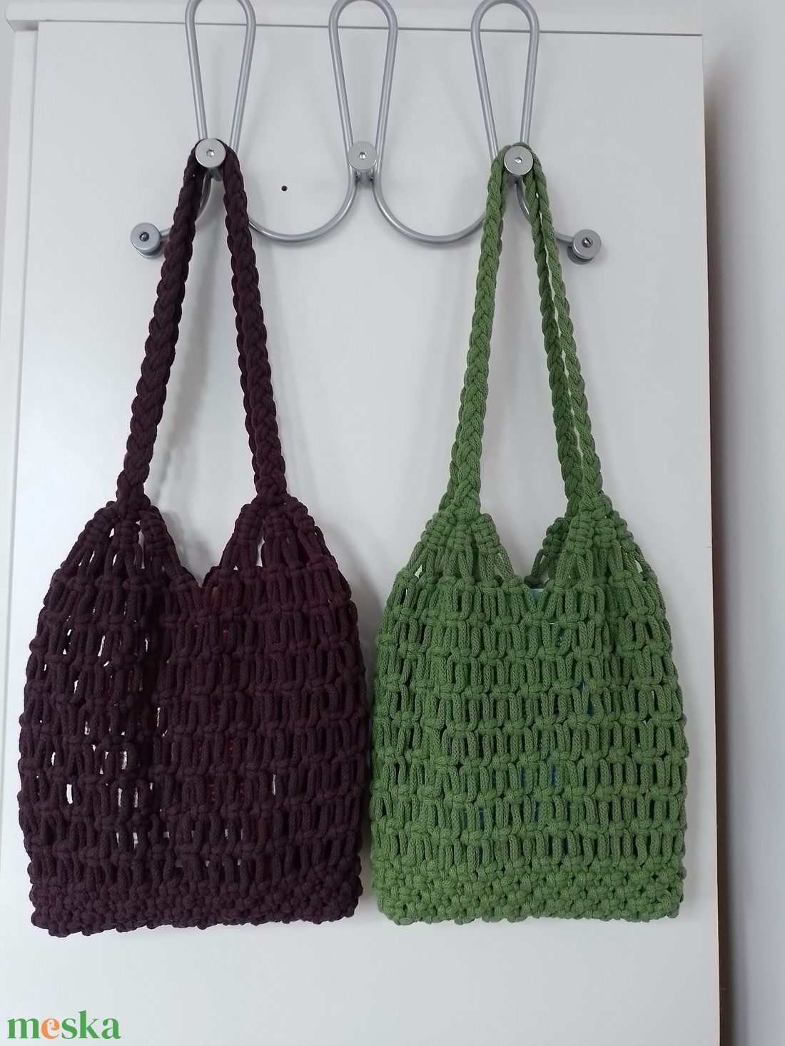 makramé hálós táska/szatyor - táska & tok - bevásárlás & shopper táska - shopper, textiltáska, szatyor - Meska.hu
