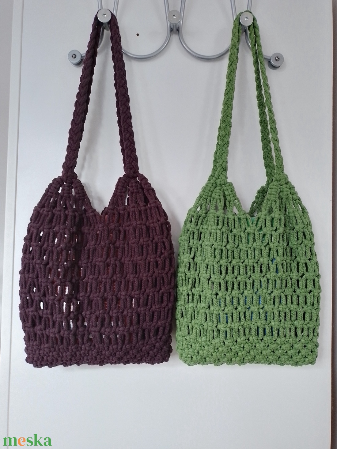 makramé hálós táska/szatyor - táska & tok - bevásárlás & shopper táska - shopper, textiltáska, szatyor - Meska.hu