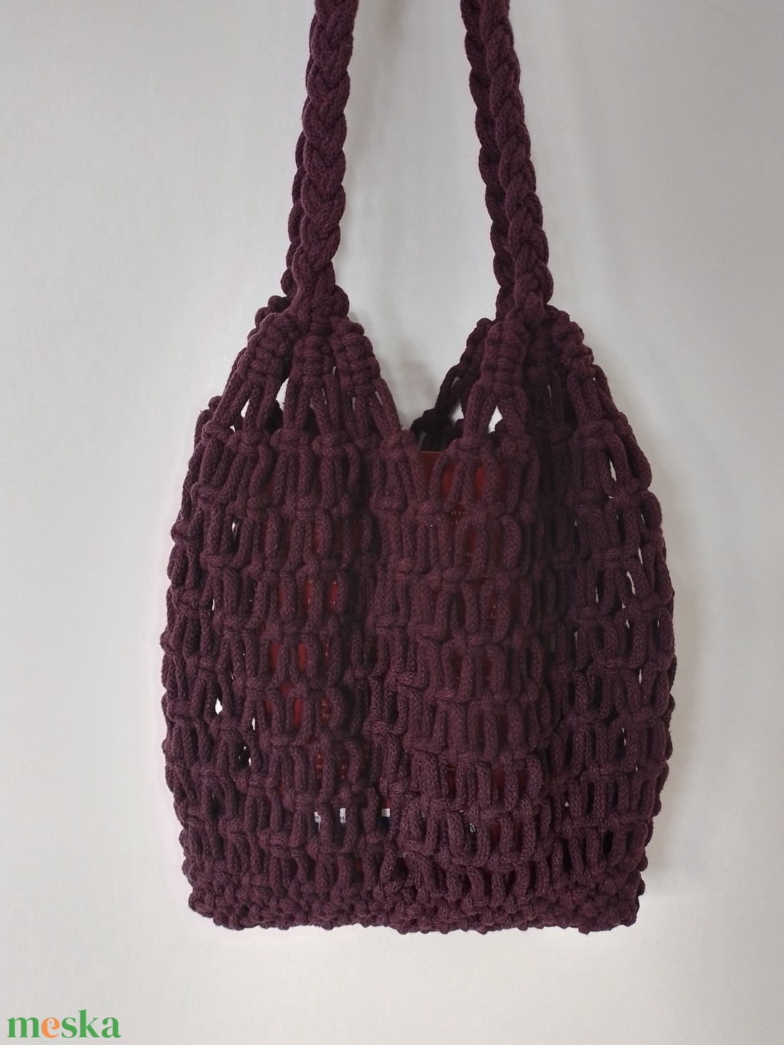 makramé hálós táska/szatyor - táska & tok - bevásárlás & shopper táska - shopper, textiltáska, szatyor - Meska.hu