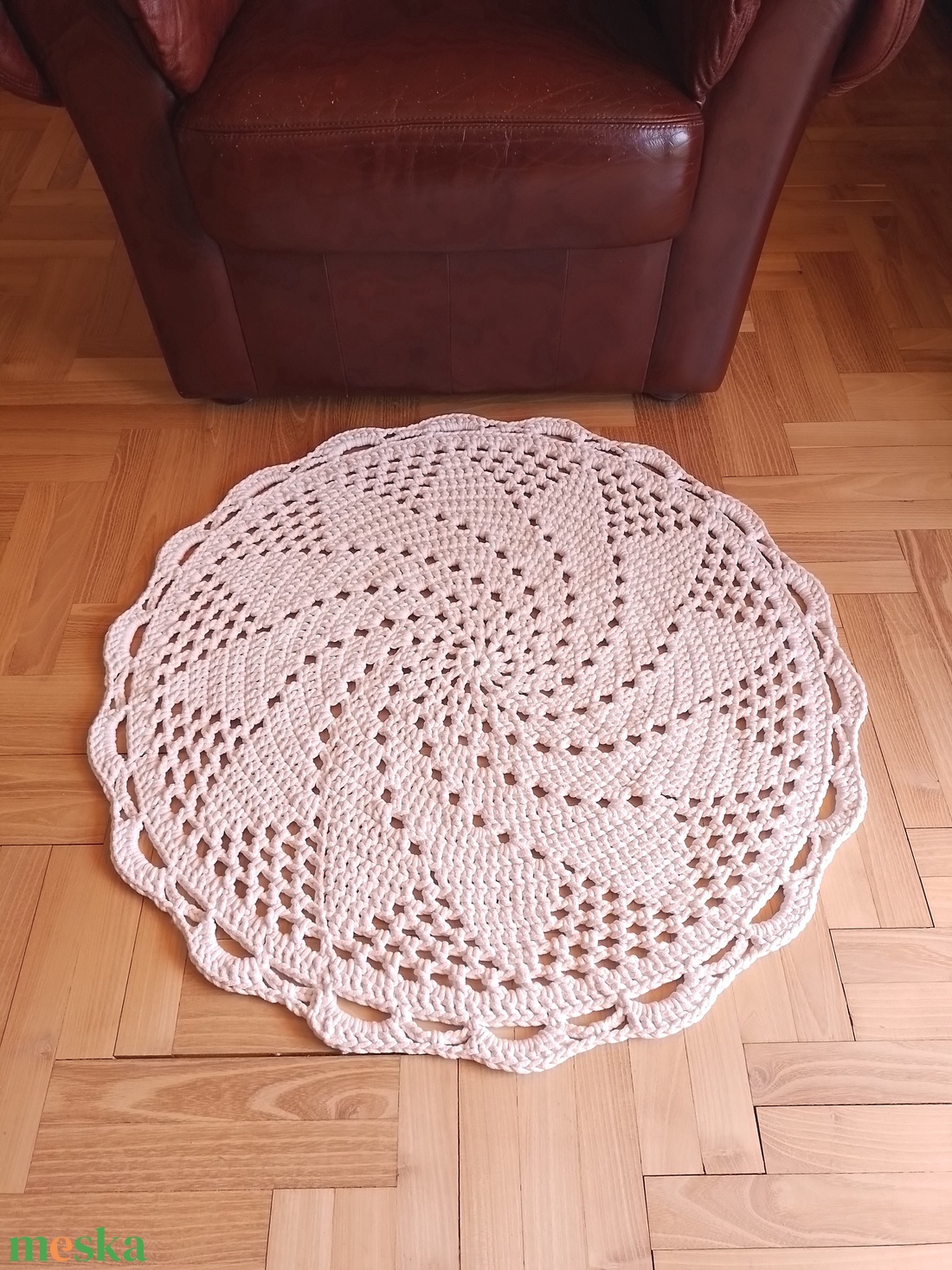 Spirál horgolt mandala szőnyeg - otthon & életmód - lakástextil - szőnyeg - horgolt szőnyeg - Meska.hu