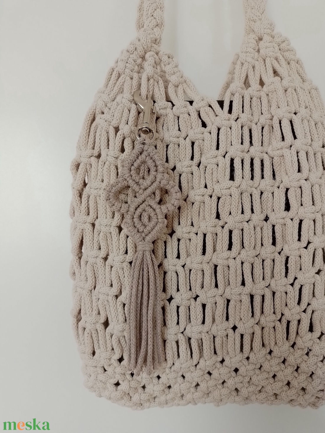 makramé hálós táska/szatyor - táska & tok - bevásárlás & shopper táska - shopper, textiltáska, szatyor - Meska.hu