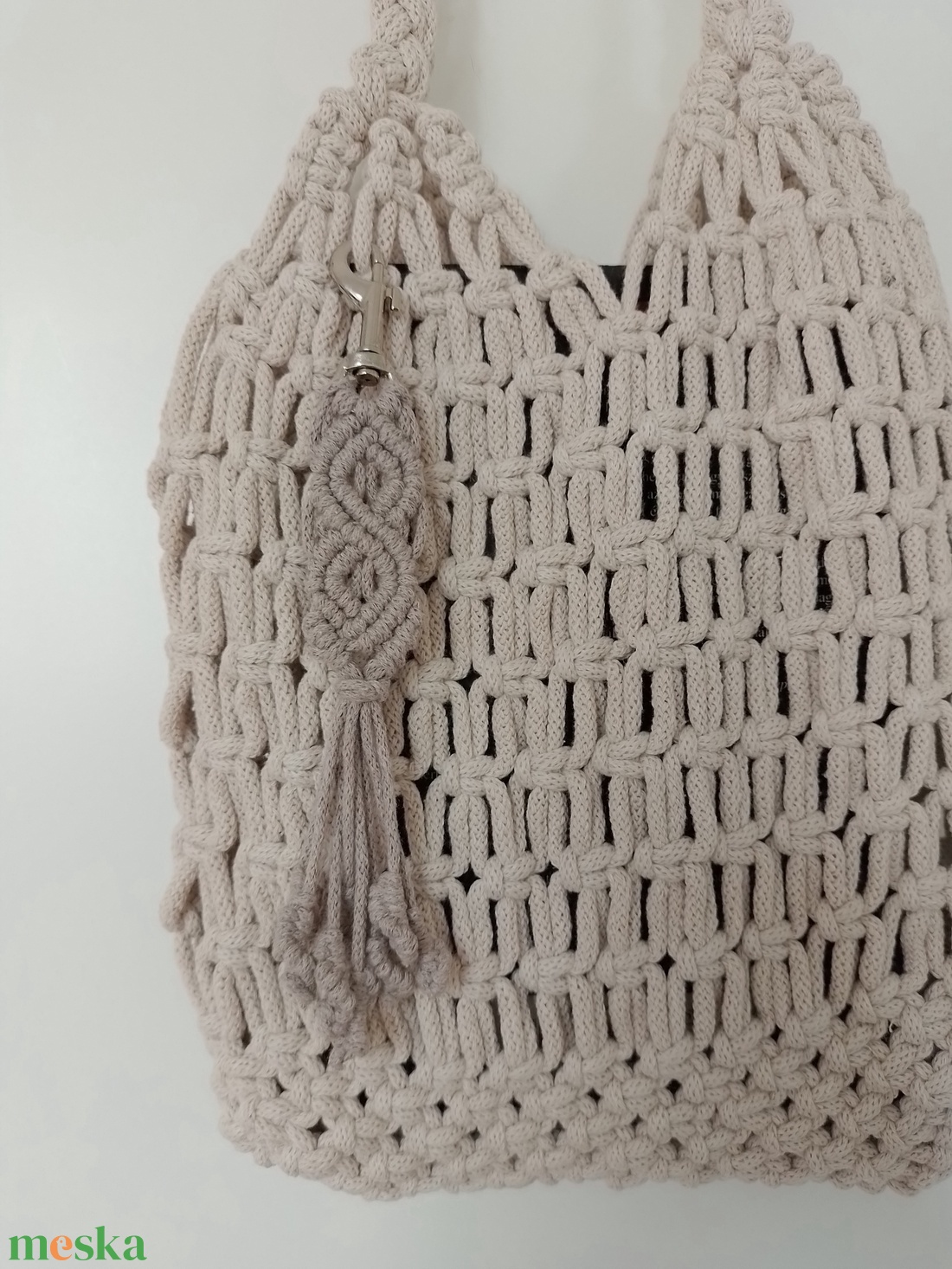 makramé hálós táska/szatyor - táska & tok - bevásárlás & shopper táska - shopper, textiltáska, szatyor - Meska.hu
