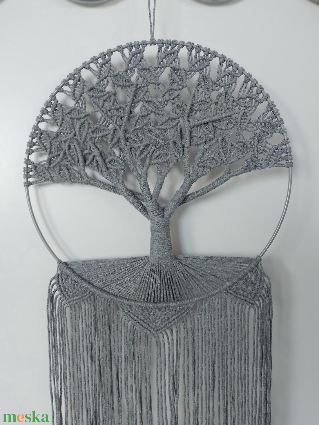  Makramé életfa 25 cm-es karikán - esküvő - emlék & ajándék - szülőköszöntő ajándék - Meska.hu