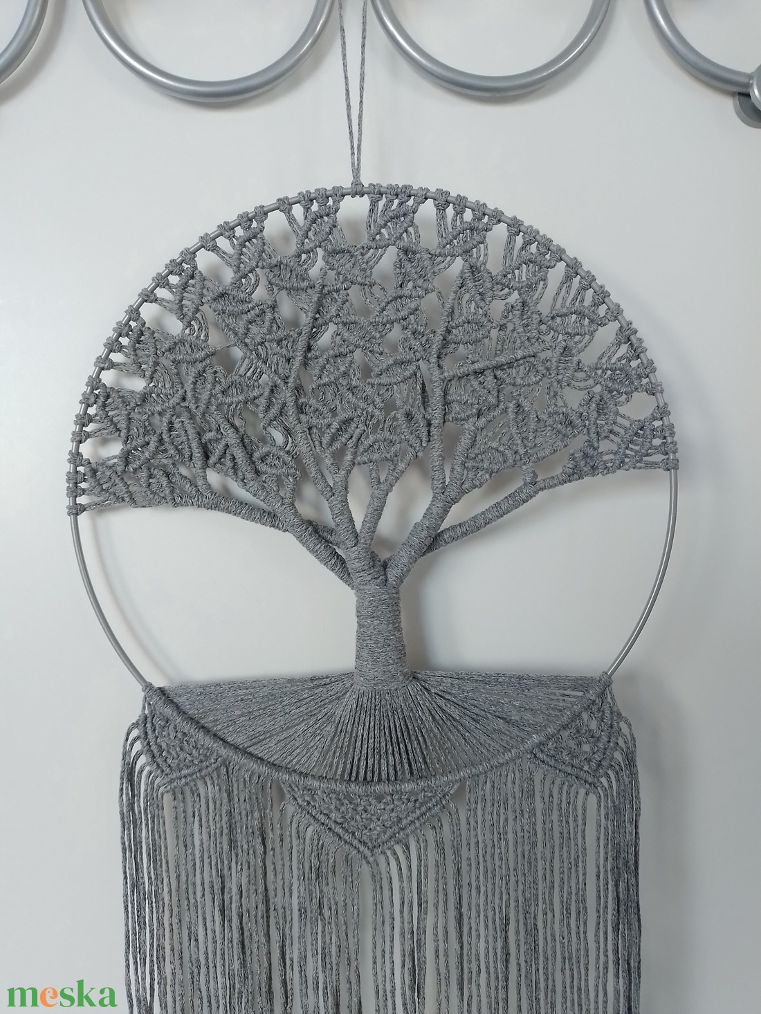  Makramé életfa 25 cm-es karikán - esküvő - emlék & ajándék - szülőköszöntő ajándék - Meska.hu