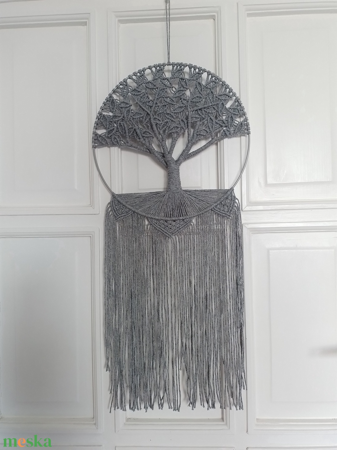  Makramé életfa 25 cm-es karikán - esküvő - emlék & ajándék - szülőköszöntő ajándék - Meska.hu