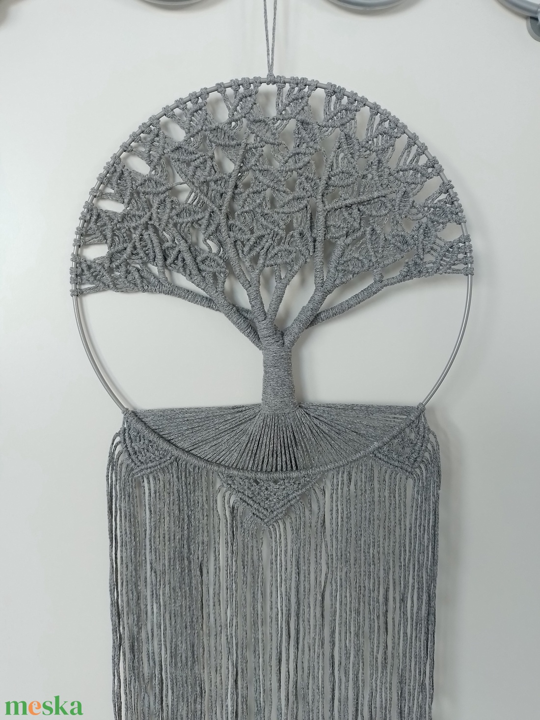  Makramé életfa 25 cm-es karikán - esküvő - emlék & ajándék - szülőköszöntő ajándék - Meska.hu