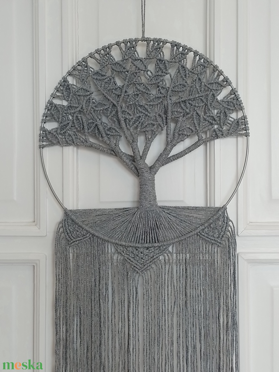 Makramé életfa 25 cm-es karikán - esküvő - emlék & ajándék - szülőköszöntő ajándék - Meska.hu