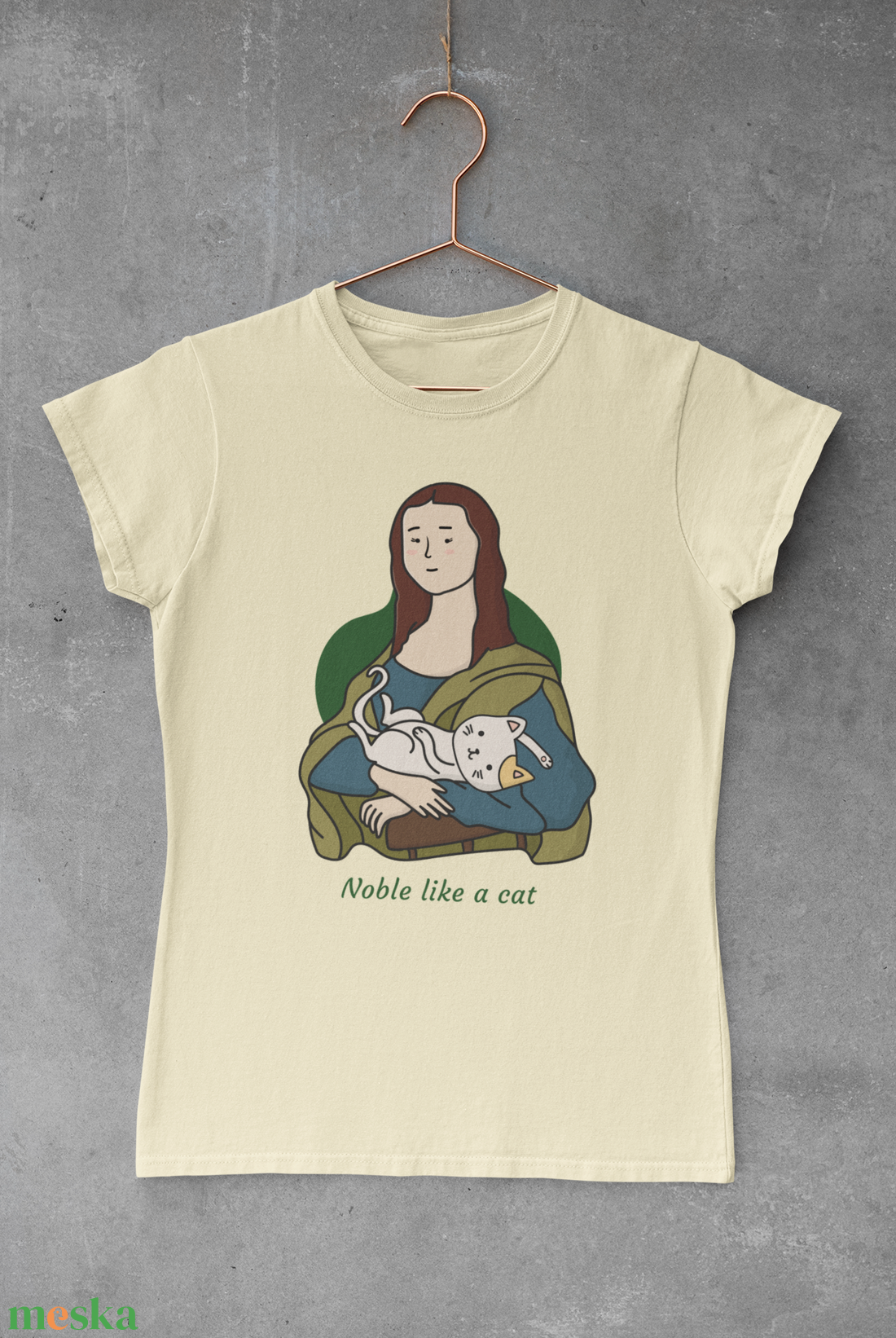 Mona Lisa macskája női felső - ruha & divat - női ruha - póló, felső - Meska.hu