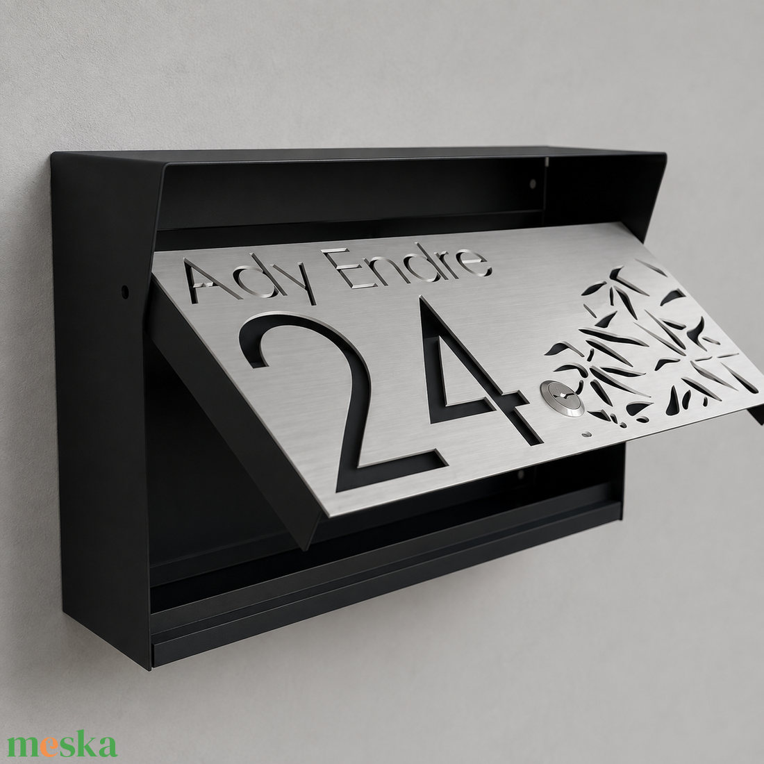 Modern fém postaláda házszámmal � rozsdamentes és antracit - otthon & életmód - ház & kert - postaláda - Meska.hu
