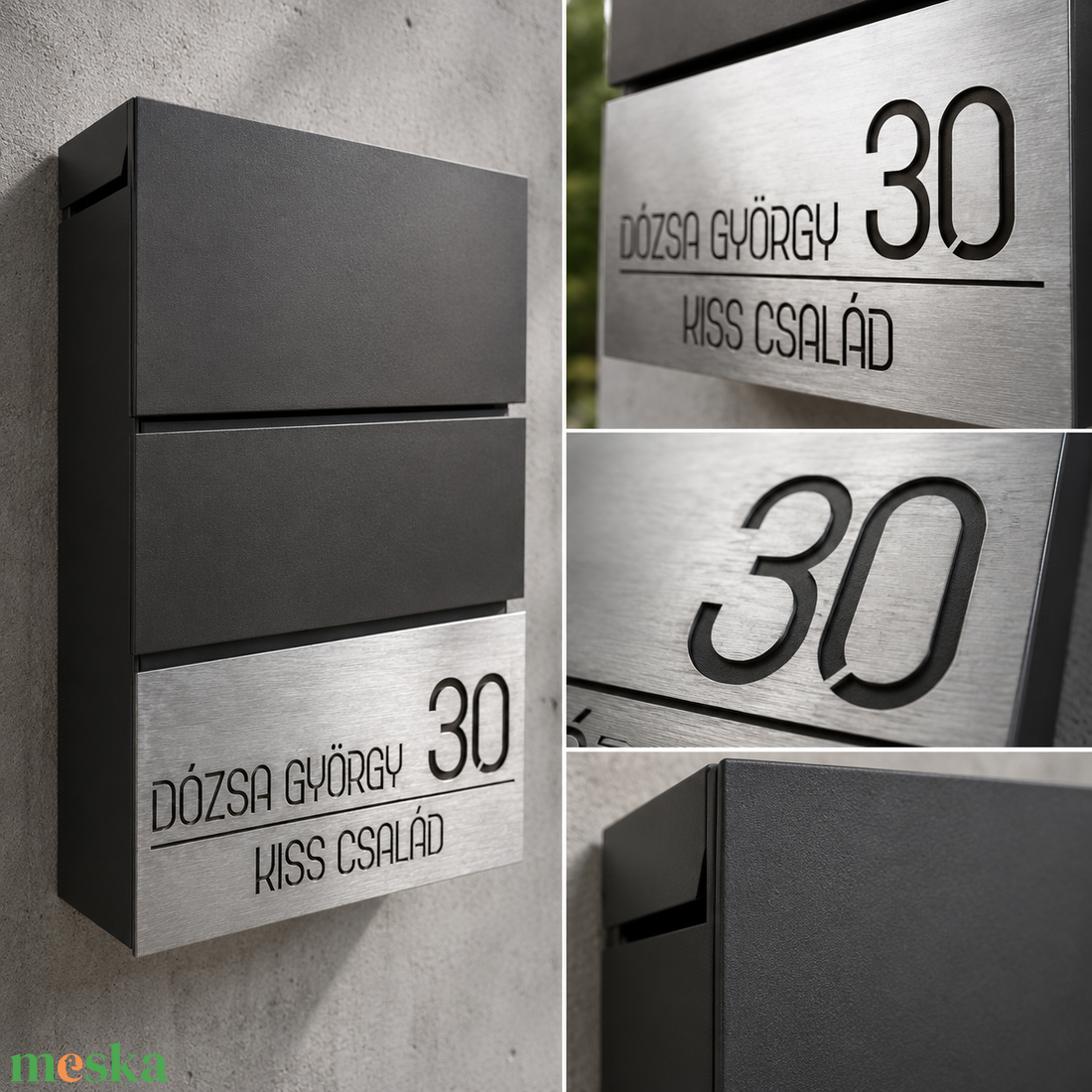 Egyedi modern postaláda � fém levélszekrény saját házszámmal - otthon & életmód - ház & kert - postaláda - Meska.hu