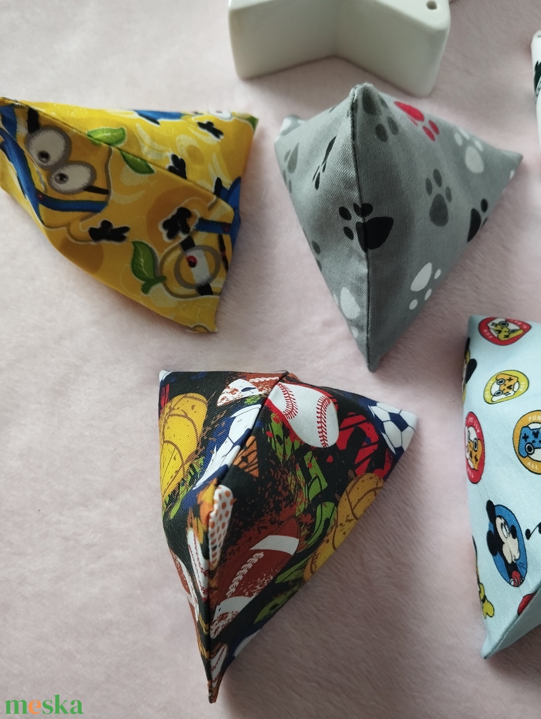 Háromszög formájú babzsák , 6db - játék & sport - készségfejlesztő és logikai játék - oktató játékok - Meska.hu