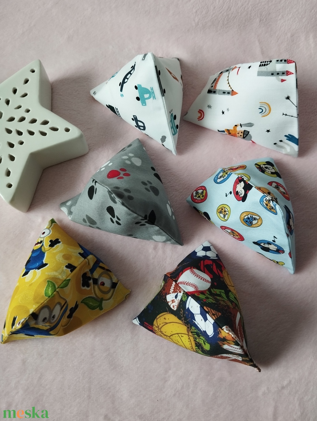 Háromszög formájú babzsák , 6db - játék & sport - készségfejlesztő és logikai játék - oktató játékok - Meska.hu