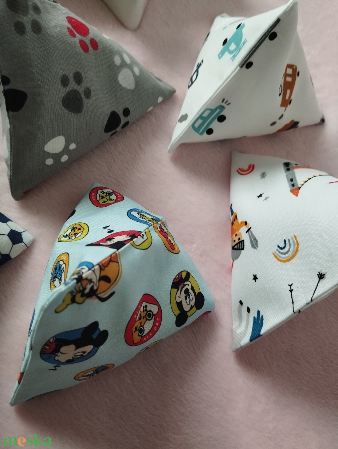 Háromszög formájú babzsák , 6db - játék & sport - készségfejlesztő és logikai játék - oktató játékok - Meska.hu