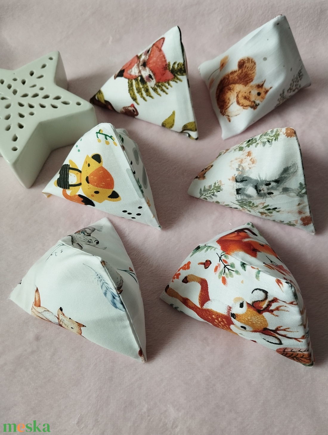 Háromszög formájú babzsák , 6db - játék & sport - készségfejlesztő és logikai játék - oktató játékok - Meska.hu