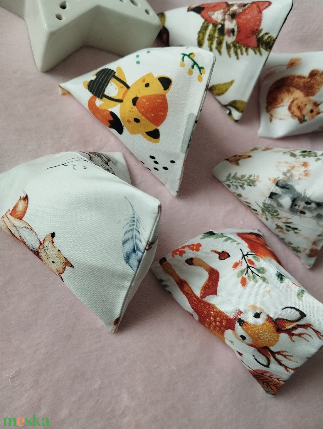 Háromszög formájú babzsák , 6db - játék & sport - készségfejlesztő és logikai játék - oktató játékok - Meska.hu