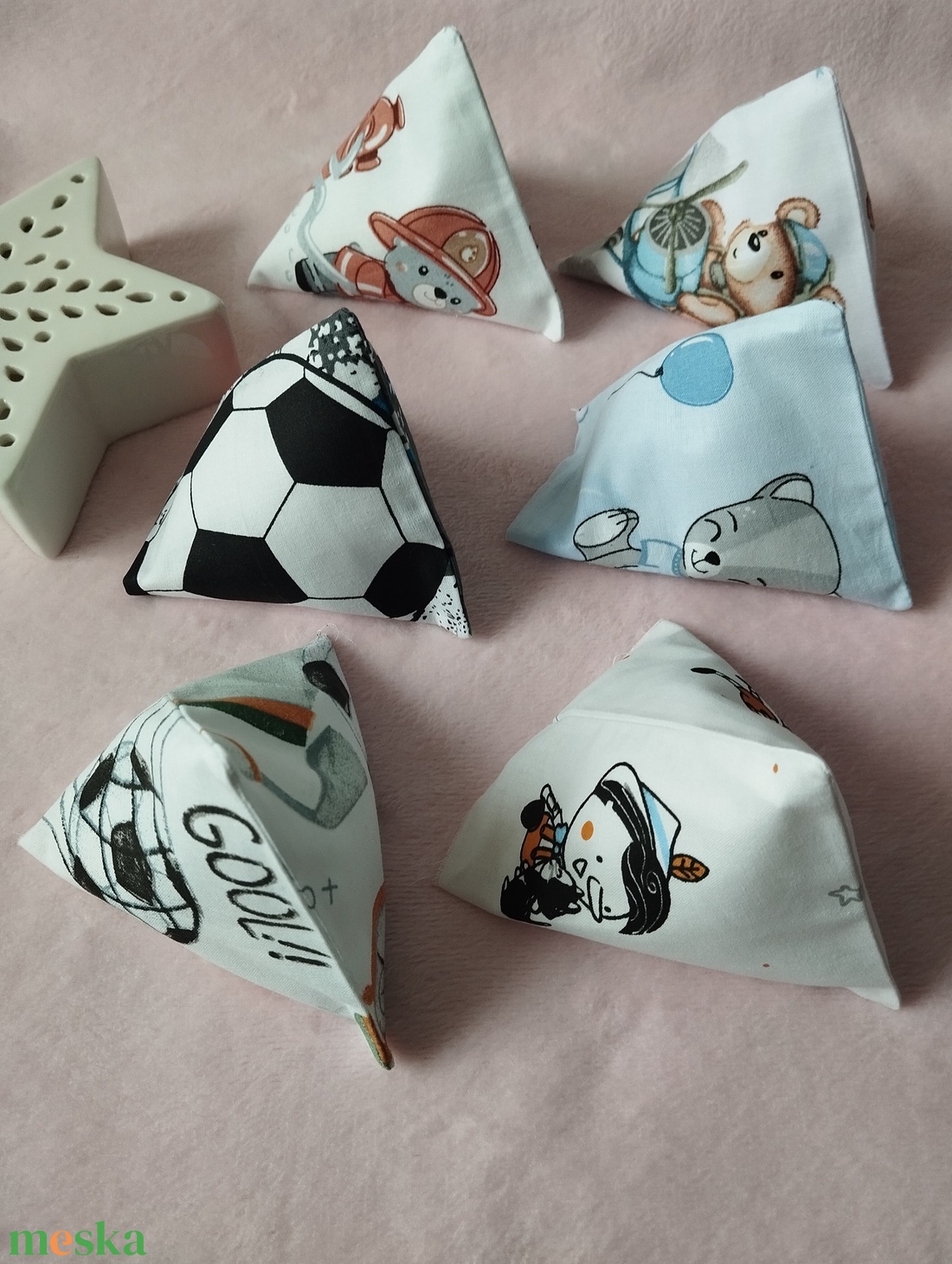 Háromszög formájú babzsák , 6db - játék & sport - készségfejlesztő és logikai játék - oktató játékok - Meska.hu