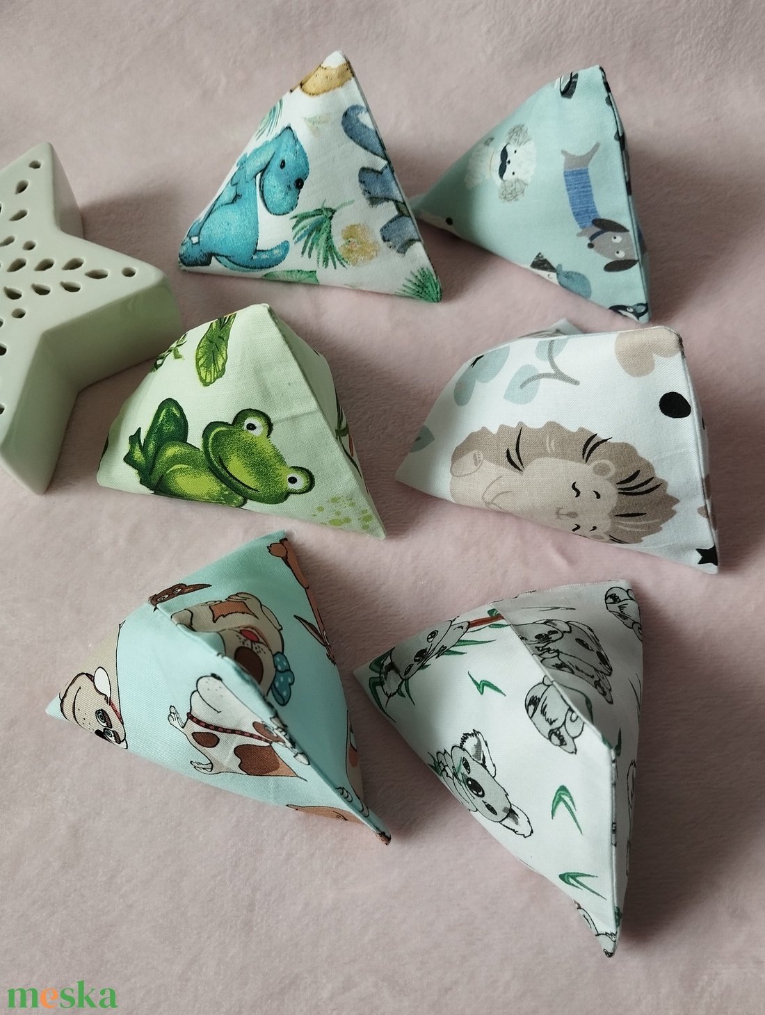 Háromszög formájú babzsák , 6db - játék & sport - készségfejlesztő és logikai játék - oktató játékok - Meska.hu