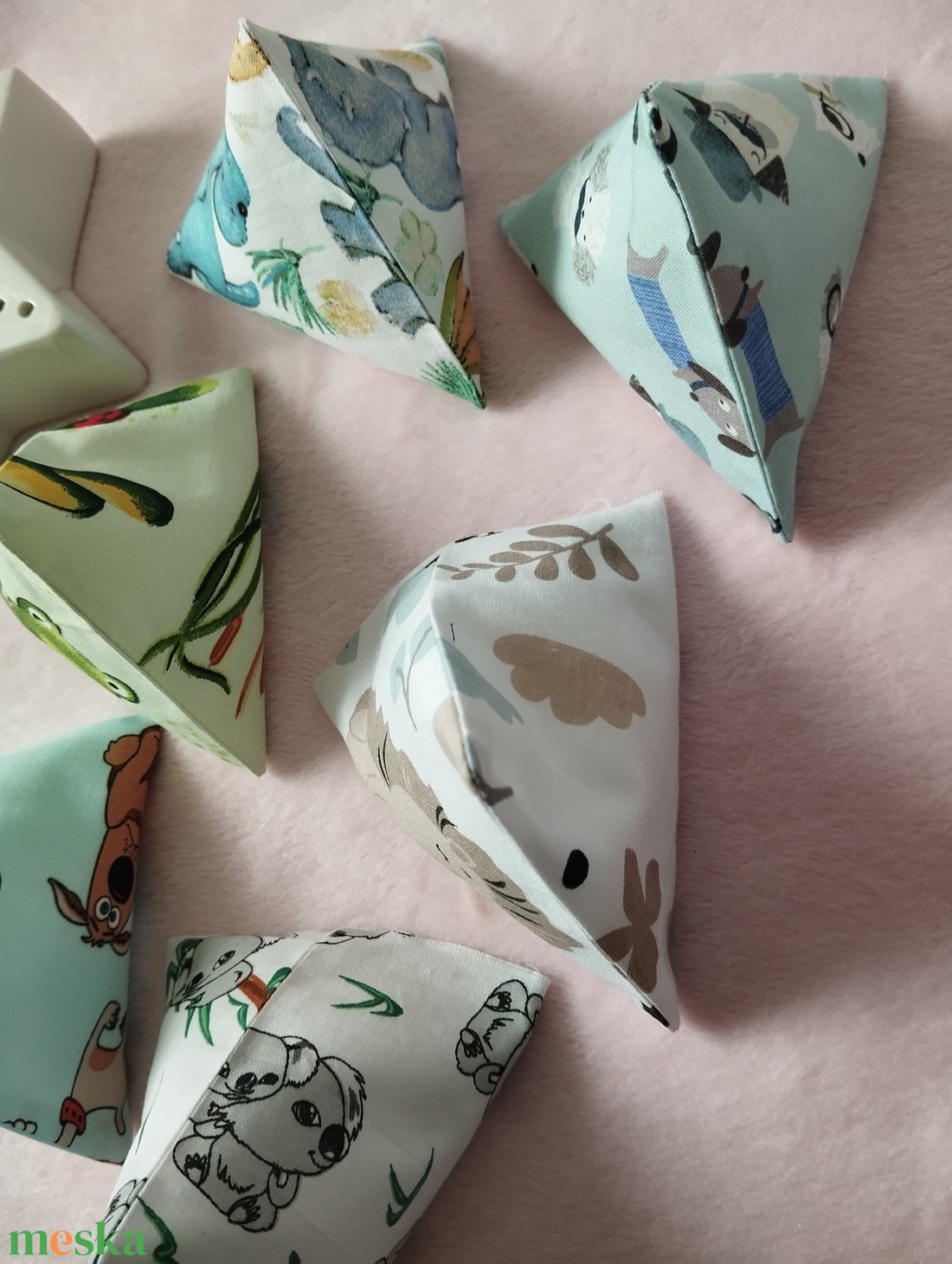 Háromszög formájú babzsák , 6db - játék & sport - készségfejlesztő és logikai játék - oktató játékok - Meska.hu