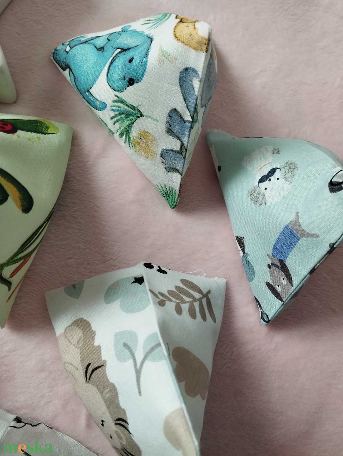 Háromszög formájú babzsák , 6db - játék & sport - készségfejlesztő és logikai játék - oktató játékok - Meska.hu