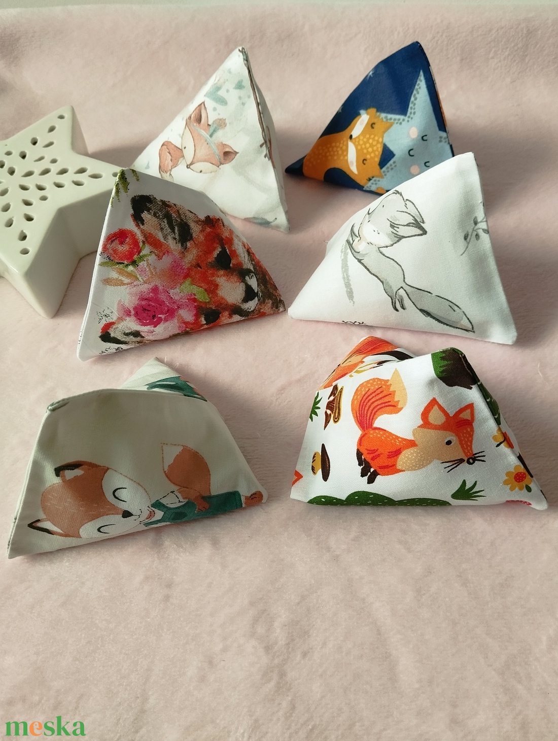 Háromszög formájú babzsák , 6db - játék & sport - készségfejlesztő és logikai játék - oktató játékok - Meska.hu