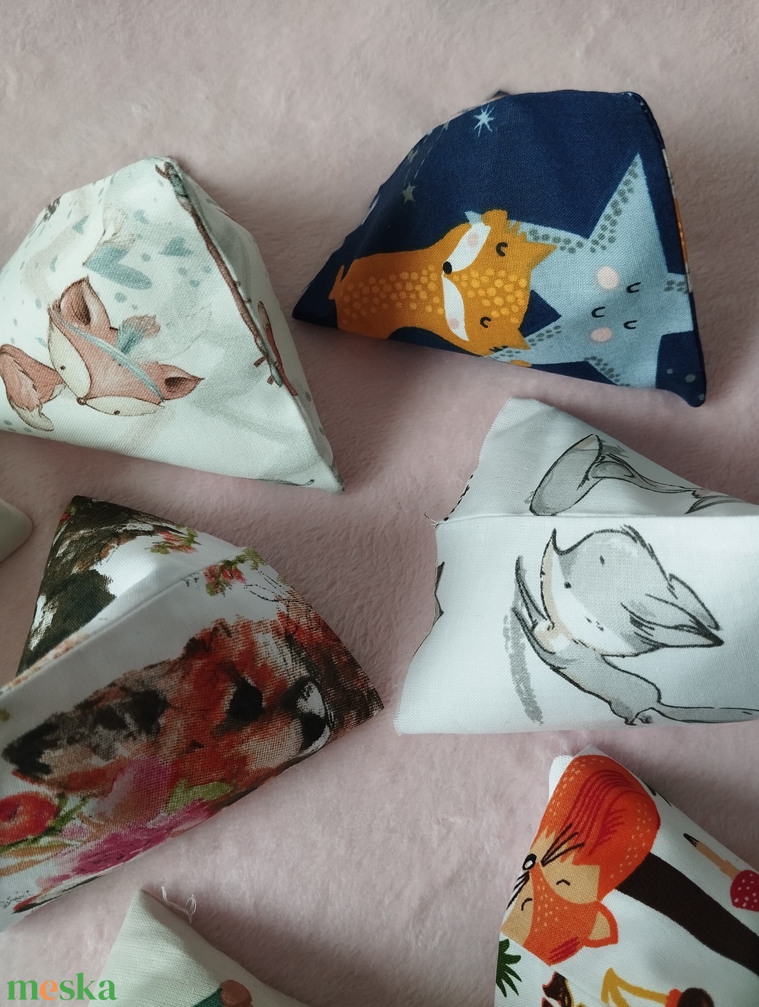 Háromszög formájú babzsák , 6db - játék & sport - készségfejlesztő és logikai játék - oktató játékok - Meska.hu