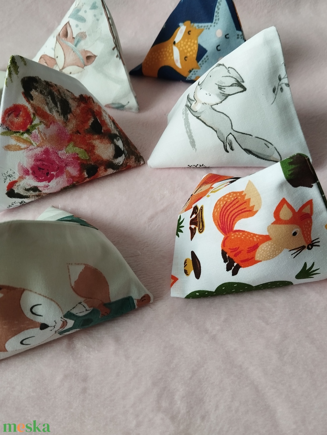 Háromszög formájú babzsák , 6db - játék & sport - készségfejlesztő és logikai játék - oktató játékok - Meska.hu