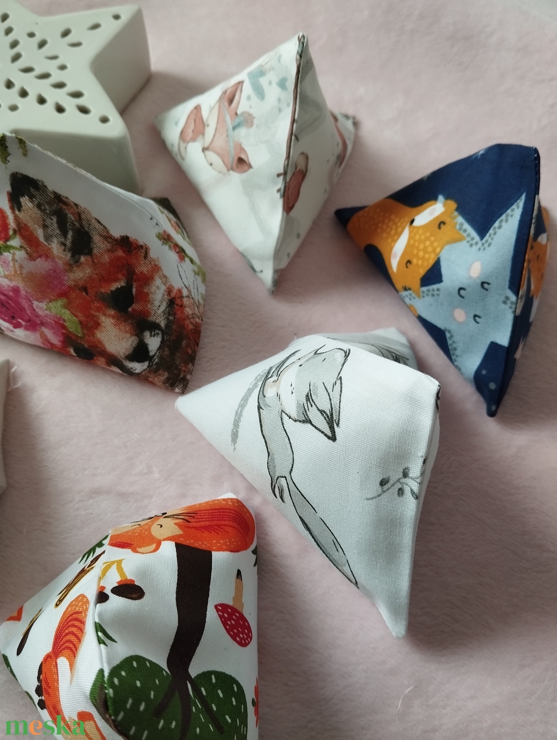 Háromszög formájú babzsák , 6db - játék & sport - készségfejlesztő és logikai játék - oktató játékok - Meska.hu