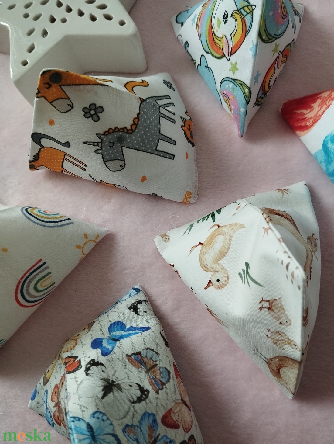 Háromszög formájú babzsák , 6db - játék & sport - készségfejlesztő és logikai játék - oktató játékok - Meska.hu