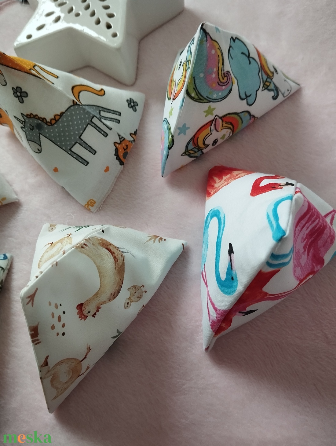 Háromszög formájú babzsák , 6db - játék & sport - készségfejlesztő és logikai játék - oktató játékok - Meska.hu